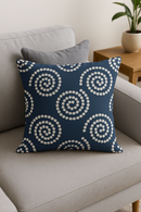 housse de coussin géométrique bleu marine pour décoration moderne