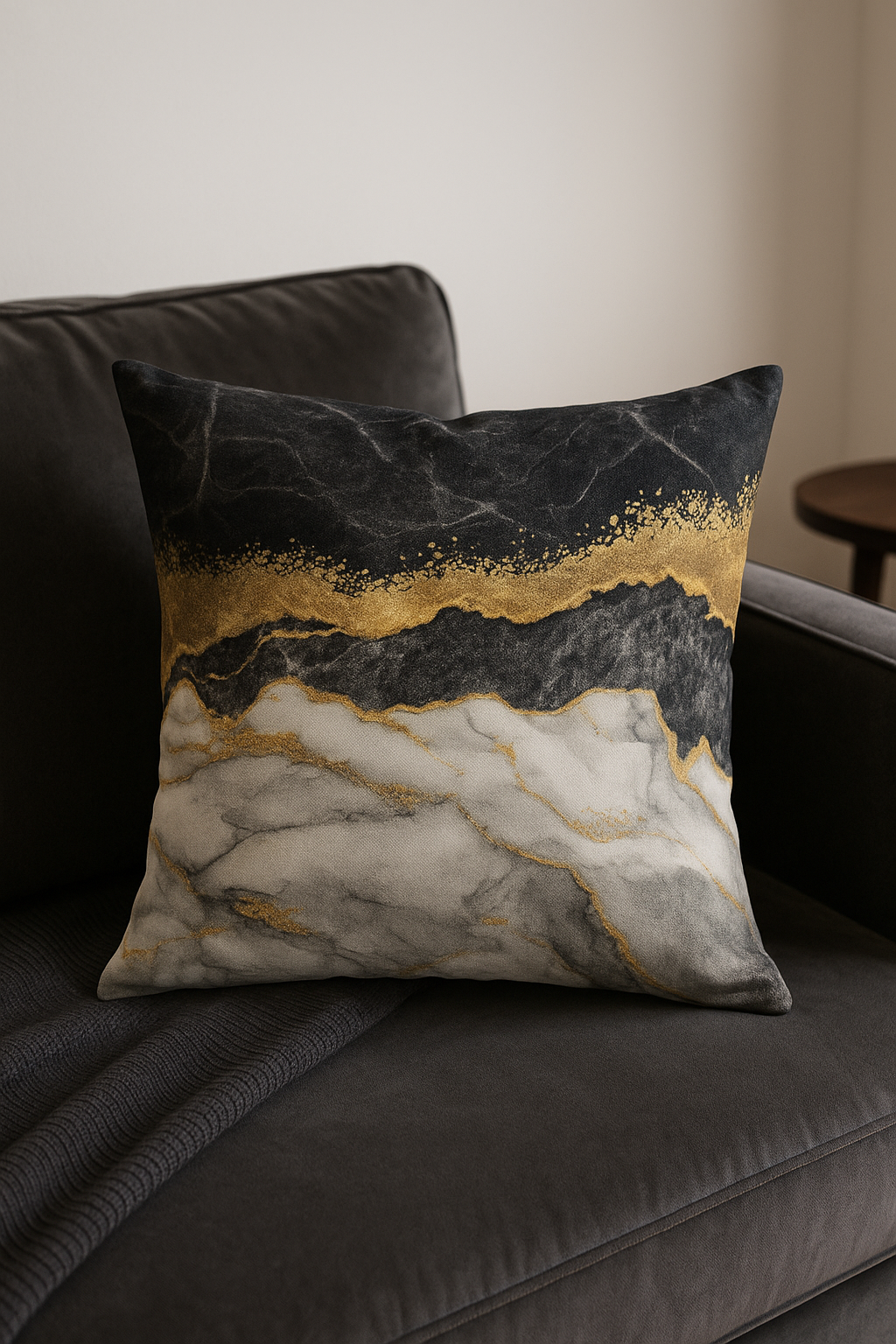 housse de coussin géométrique ethnique couleur or clair luxe - vue 3 sur 2