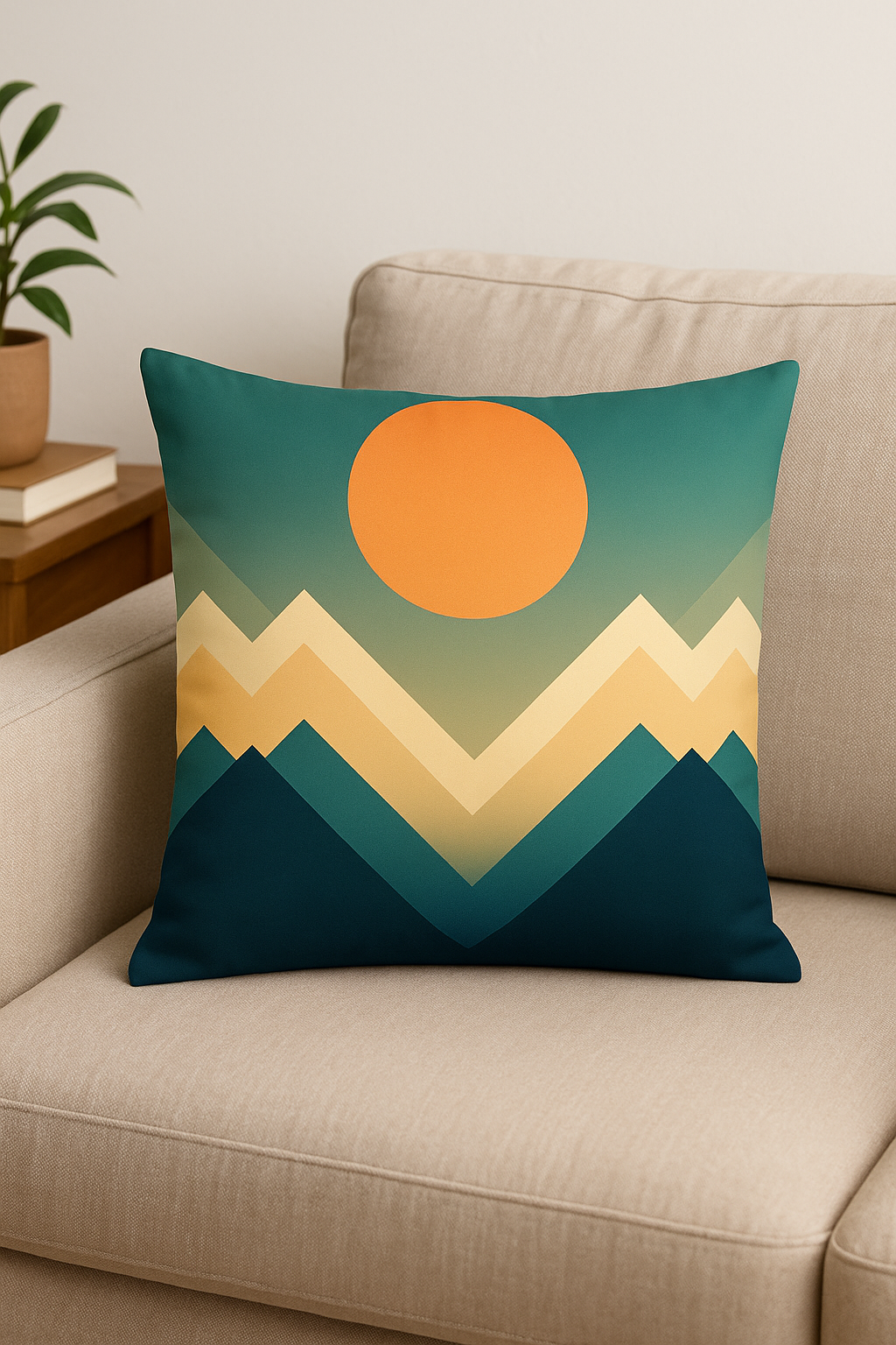 housse de coussin géométrique fleurs sauvages colorées peau de pêche - vue 3 sur 2