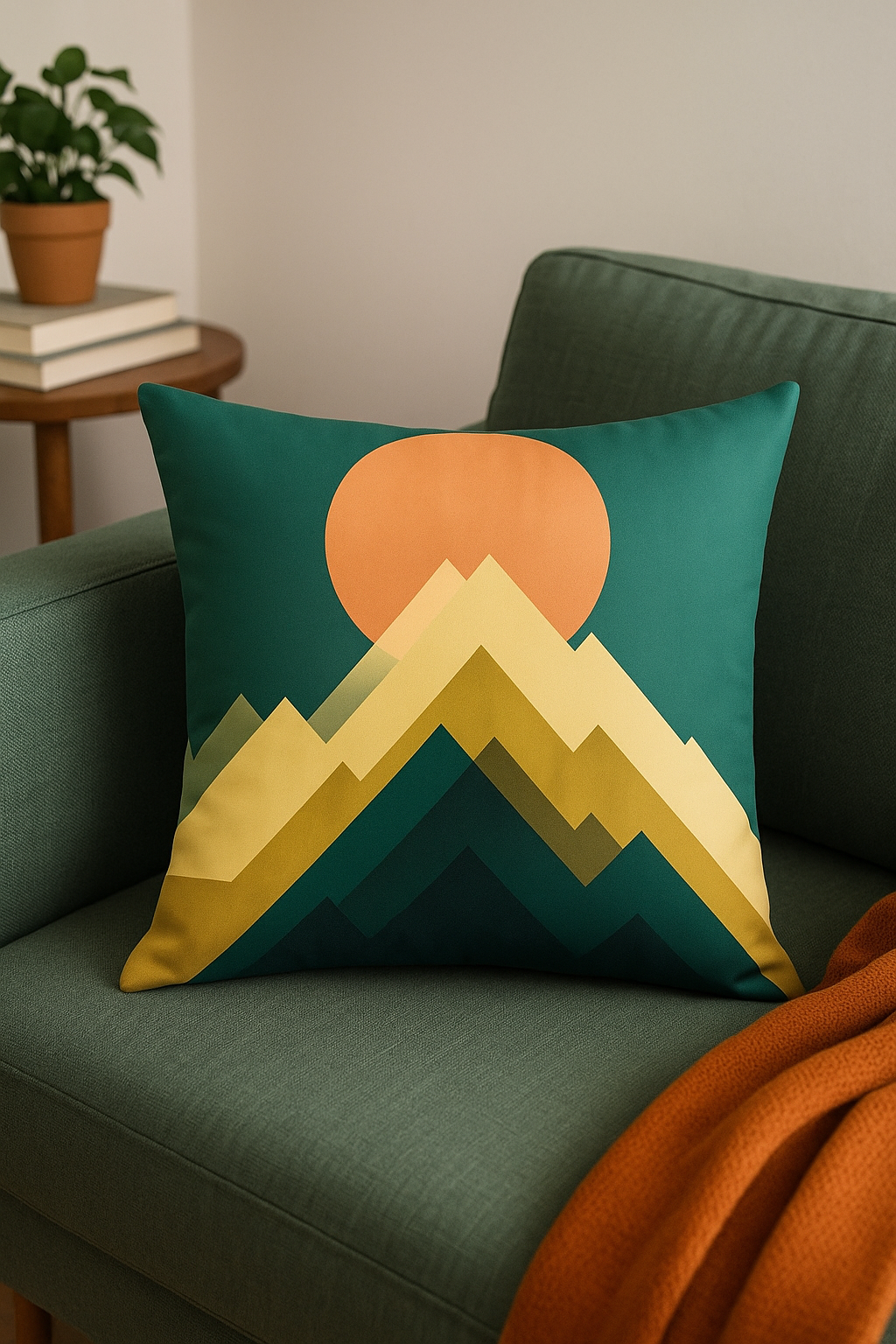 housse de coussin géométrique fleurs sauvages couleur peau de pêche - vue 3 sur 2