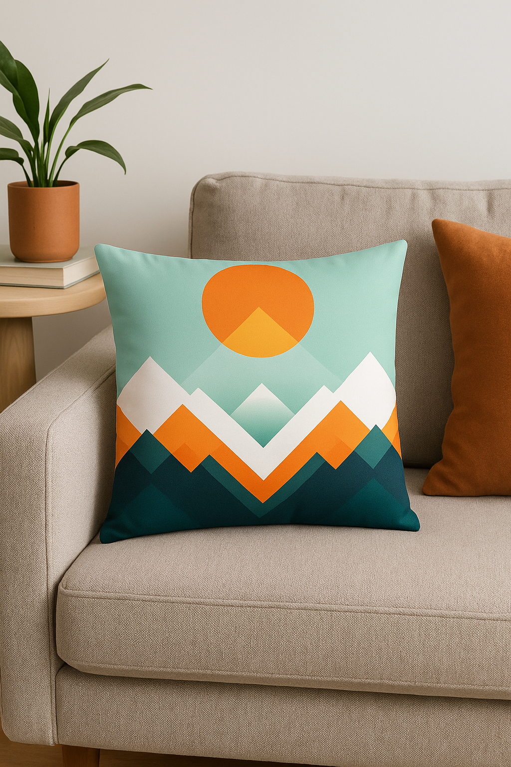 housse de coussin géométrique fleurs sauvages couleurs vives décoratif - vue 3 sur 2