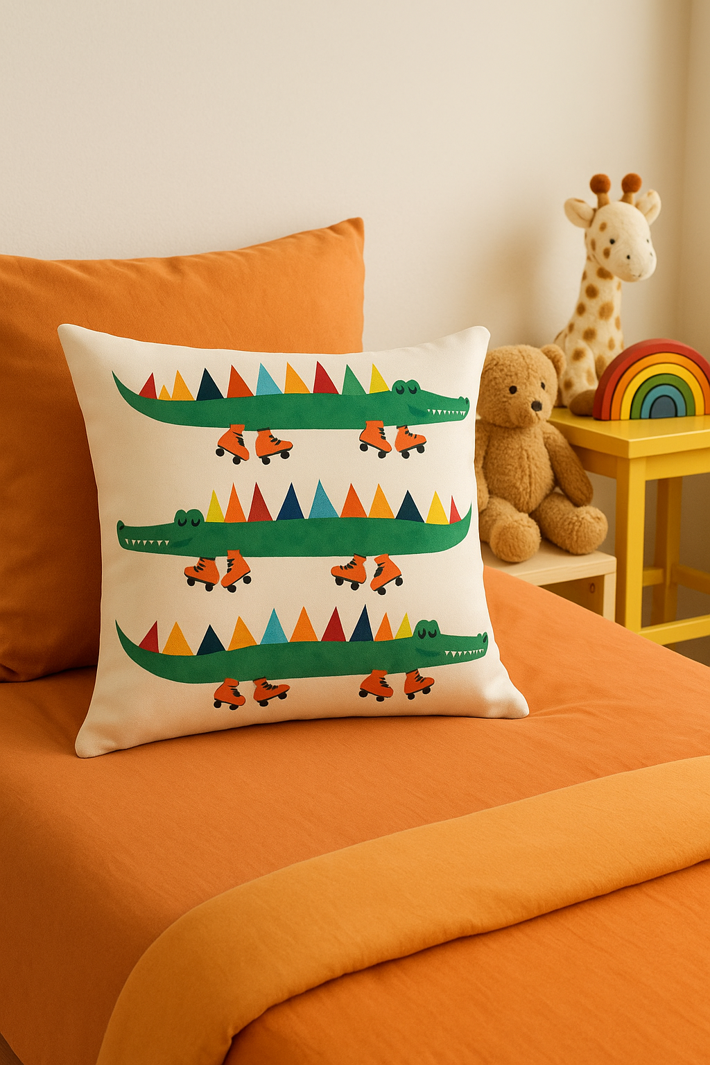 housse de coussin géométrique fleurs sauvages et peau de pêche - vue 3 sur 2