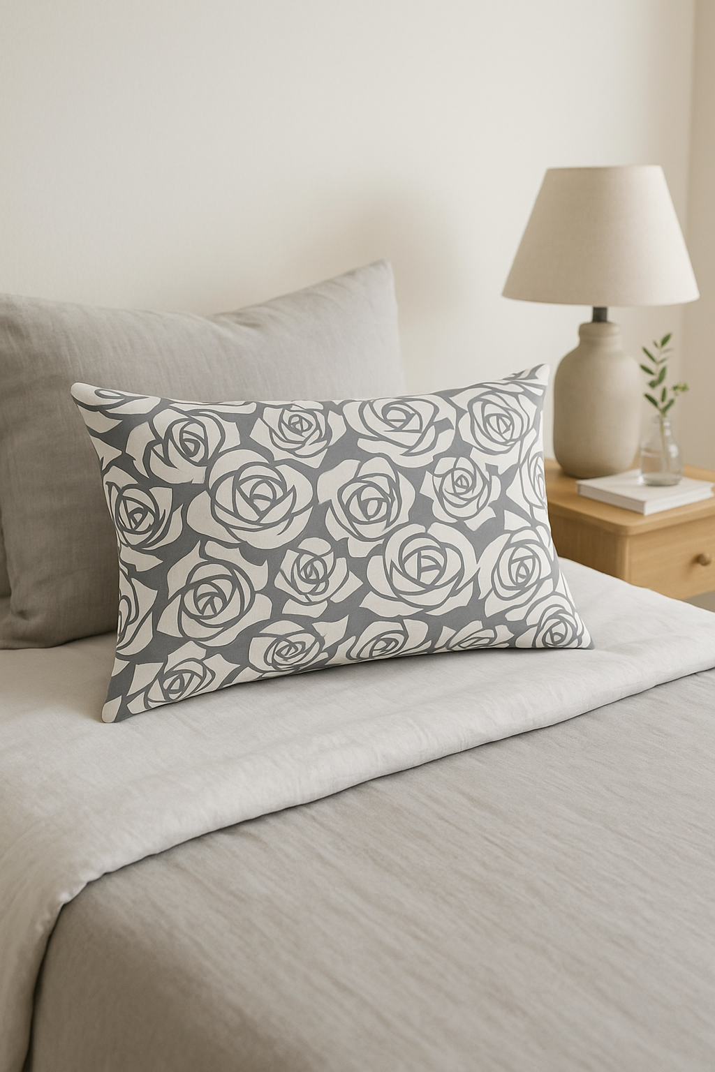 housse de coussin géométrique gris patchwork décoratif pour intérieur - vue 2 sur 2