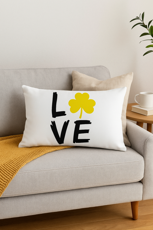housse de coussin géométrique jaune pour décoration intérieure