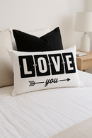 housse de coussin géométrique marbré noir et blanc 30 x 50 cm