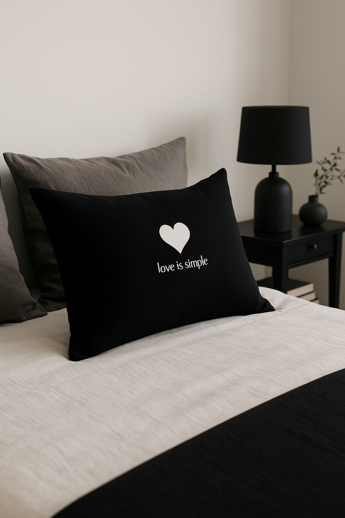 housse de coussin géométrique marbré noir et blanc 30 x 50 cm - vue 3 sur 2
