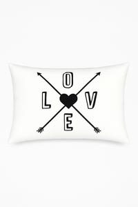 housse de coussin géométrique marbré noir et blanc 30x50 cm