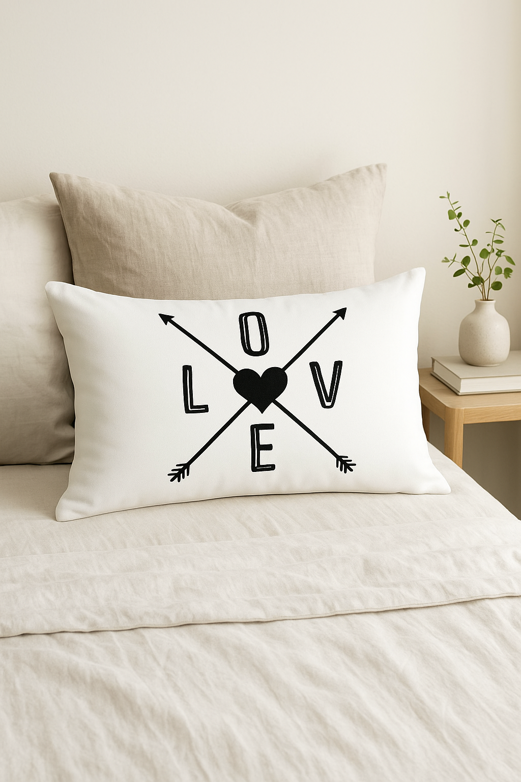 housse de coussin géométrique marbré noir et blanc 30x50 cm