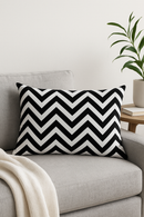 housse de coussin géométrique marbrée noir et blanc 30 x 50 cm