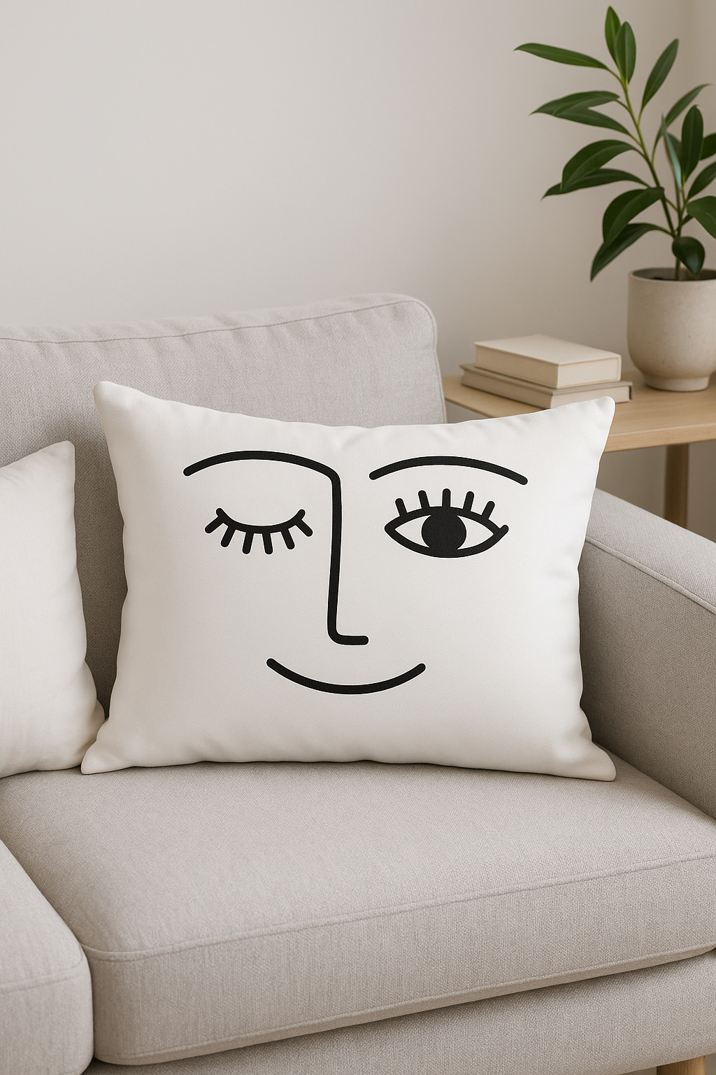 housse de coussin géométrique noir et blanc 30 x 50 cm - vue 2 sur 2