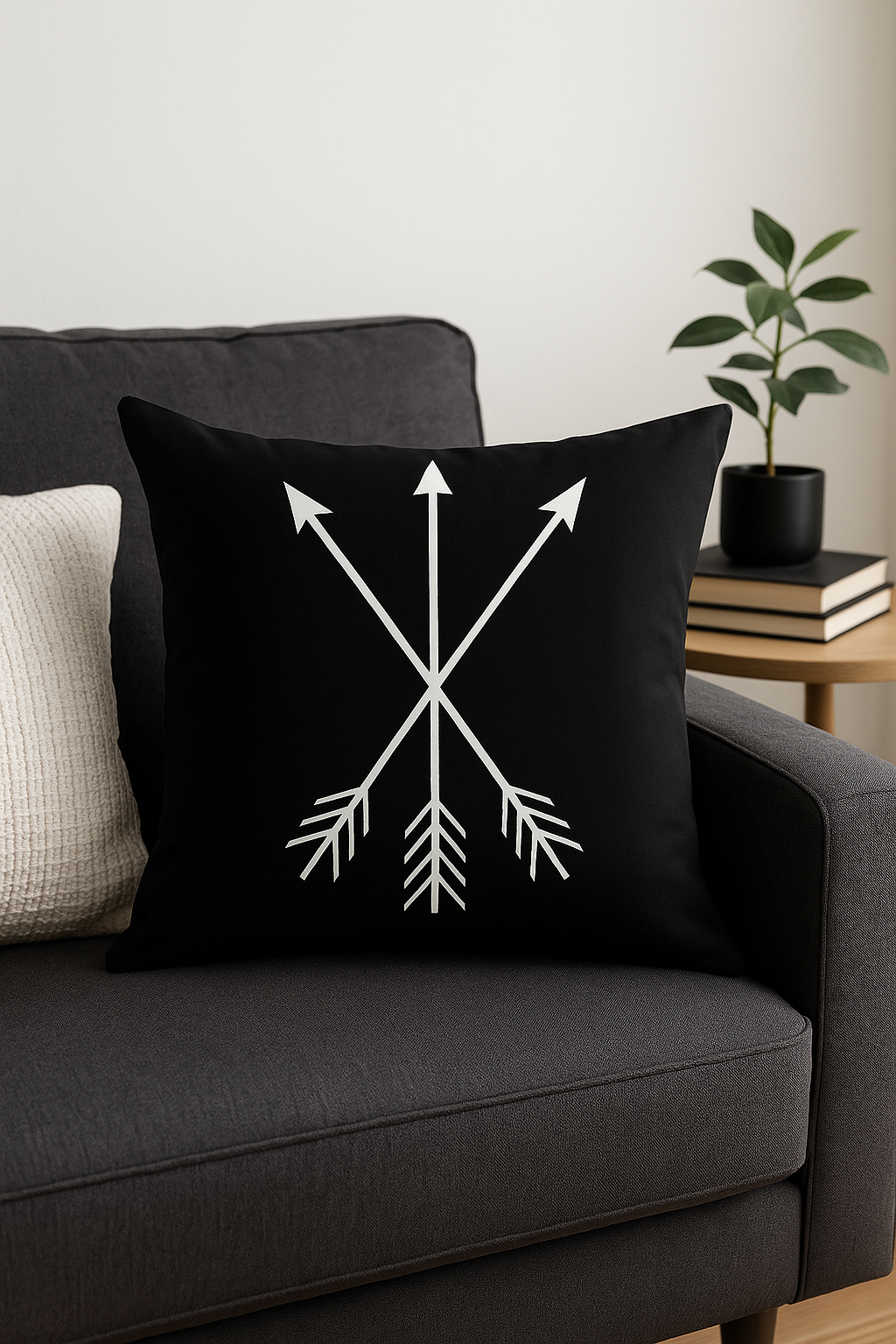 housse de coussin géométrique noir et blanc design moderne