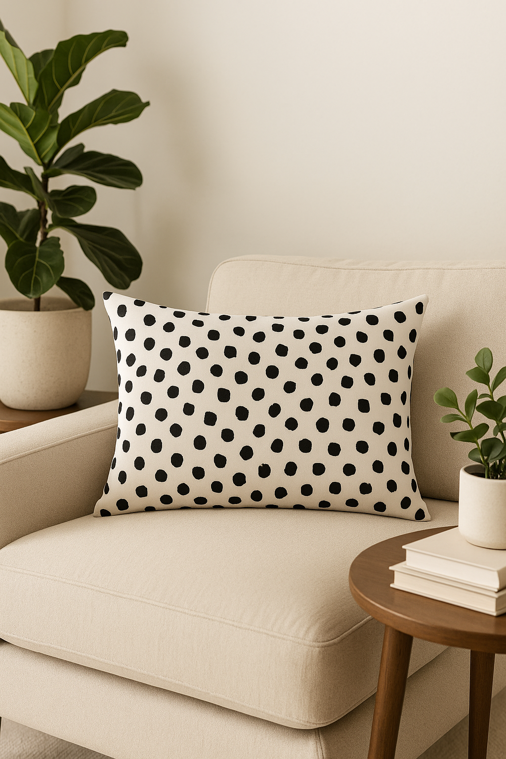 housse de coussin géométrique noir et blanc pour canapé - vue 2 sur 2