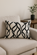 housse de coussin géométrique noir et blanc pour canapé