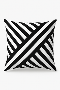 housse de coussin géométrique noir et blanc pour déco intérieure