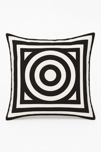 housse de coussin géométrique noir et blanc pour décoration intérieure