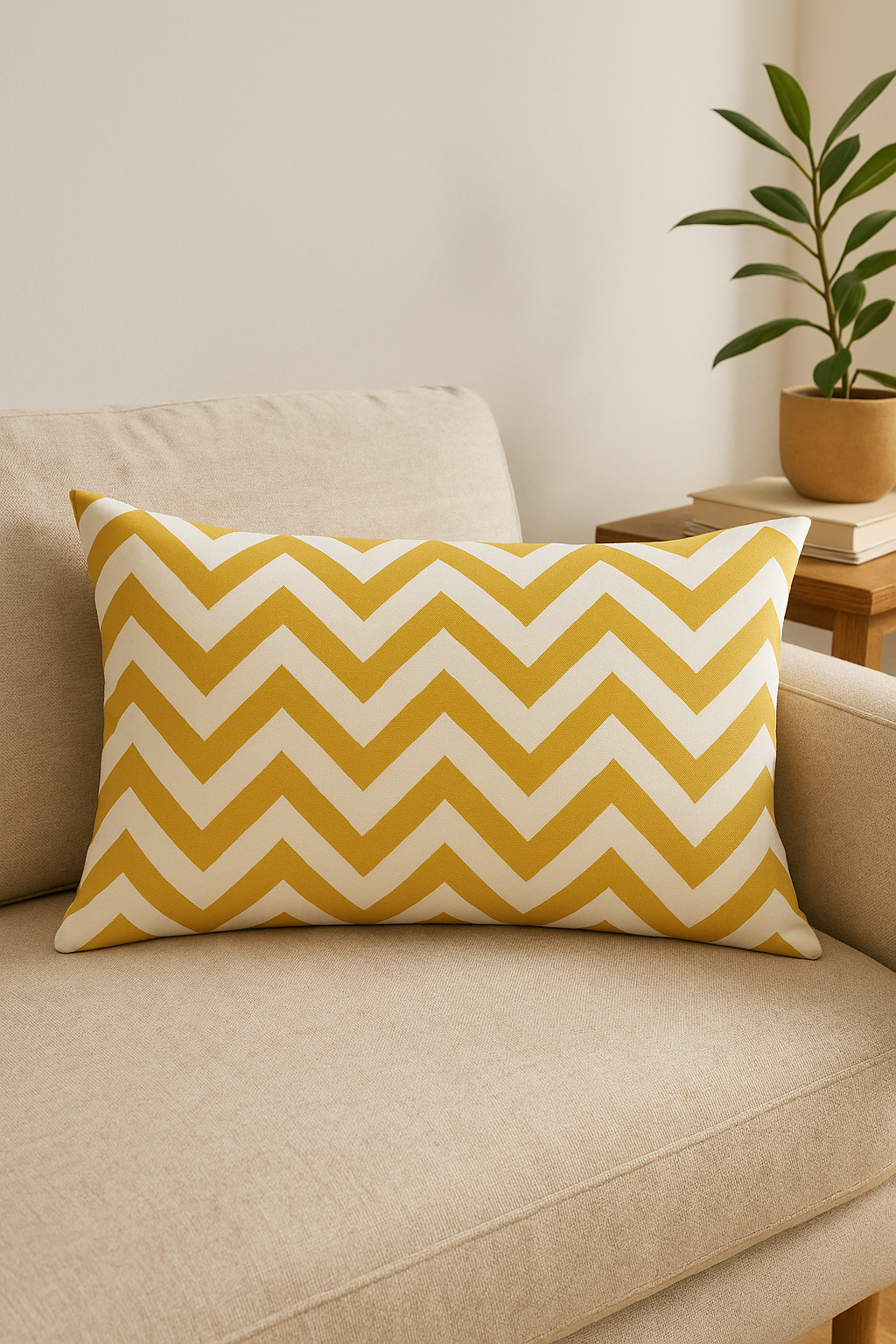 housse de coussin géométrique noir et jaune 30 x 50 cm - vue 3 sur 2