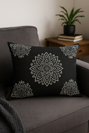 housse de coussin géométrique noir et jaune 30 x 50 cm