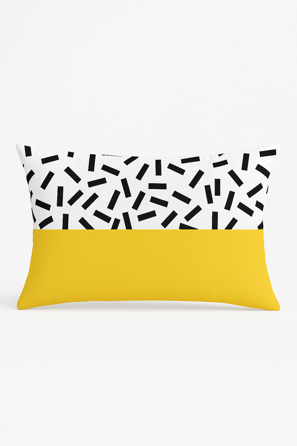 housse de coussin géométrique noir et jaune 30 x 50 cm