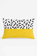 housse de coussin géométrique noir et jaune 30 x 50 cm