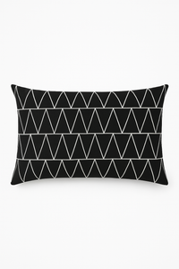 housse de coussin géométrique noir et jaune 30x50 cm