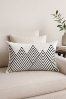 housse de coussin géométrique noir et jaune 30x50 cm