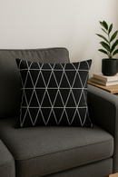 housse de coussin géométrique noire et blanche élégante