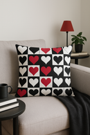 housse de coussin géométrique noire et rouge tendance