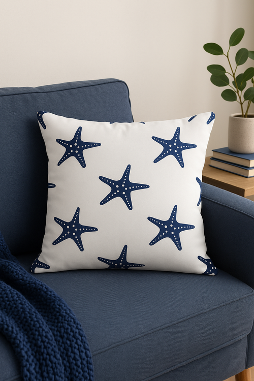housse de coussin géométrique nordique bleu marine élégante moderne - vue 2 sur 2