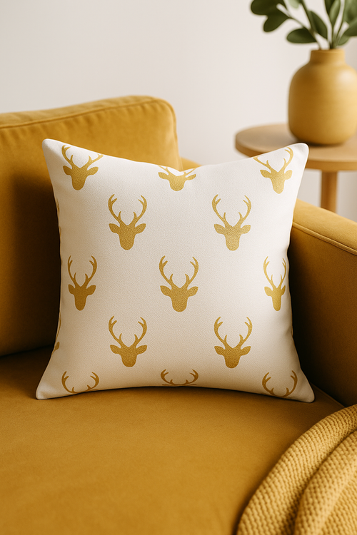 housse de coussin géométrique style ethnique rétro couleur or clair