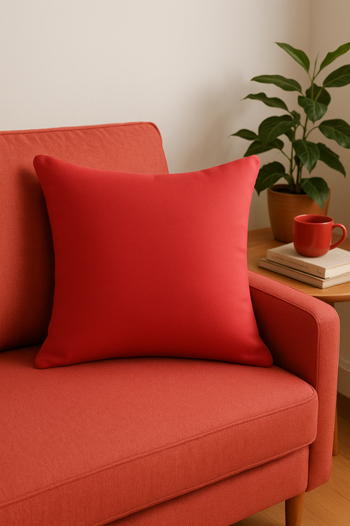 housse de coussin imperméable sur mesure en sergé uni - vue 2 sur 2