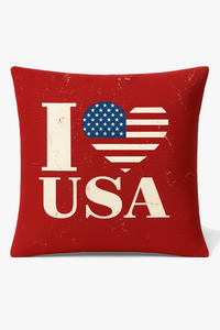 housse de coussin imprimée love usa pour le 4 juillet