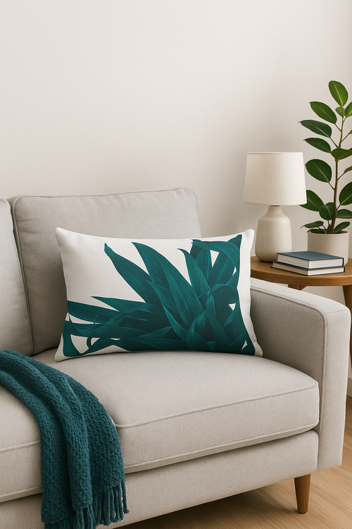 housse de coussin imprimée fleurs tropicales 30x50 cm décorative