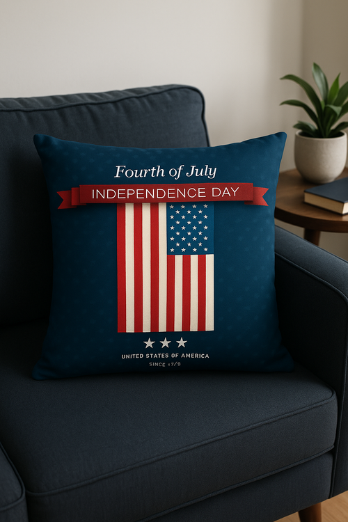 housse de coussin imprimée love usa décoration pour le jour de l'indépendance