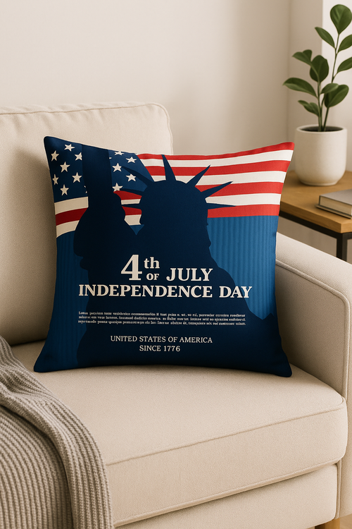 housse de coussin imprimée love usa pour le 4 juillet - vue 2 sur 2