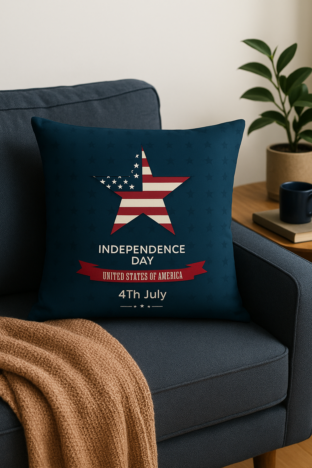 housse de coussin imprimée love usa pour le jour de l'indépendance