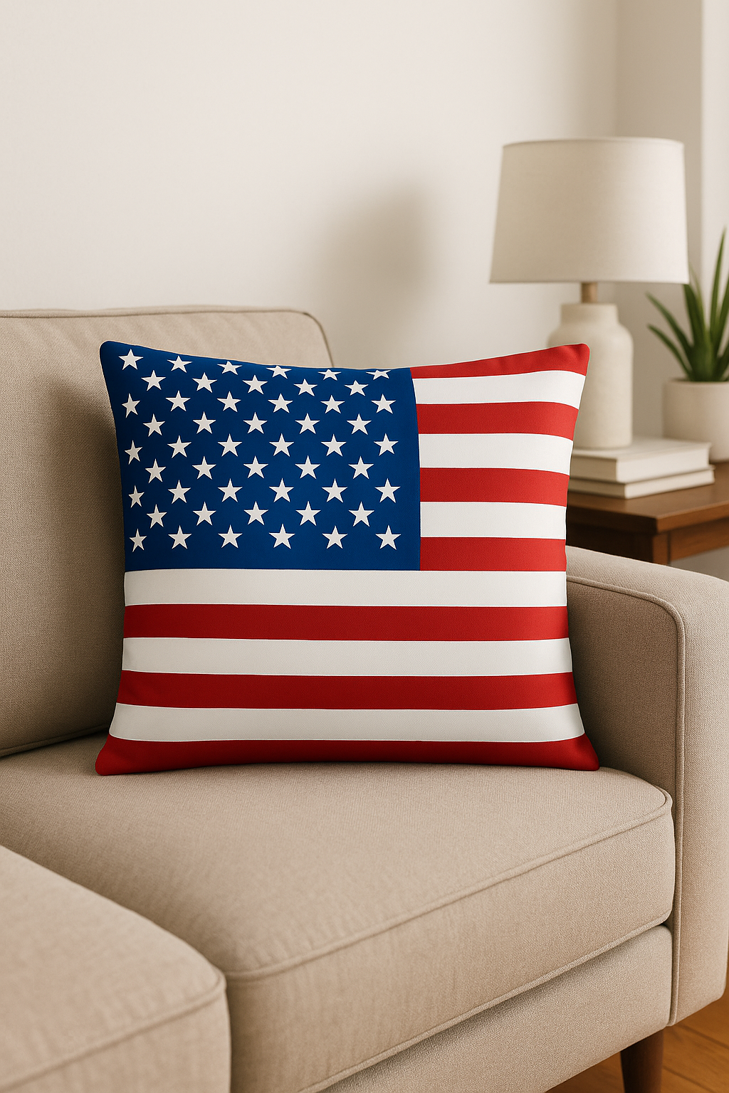 housse de coussin imprimée love usa pour le jour de l'indépendance - vue 3 sur 2