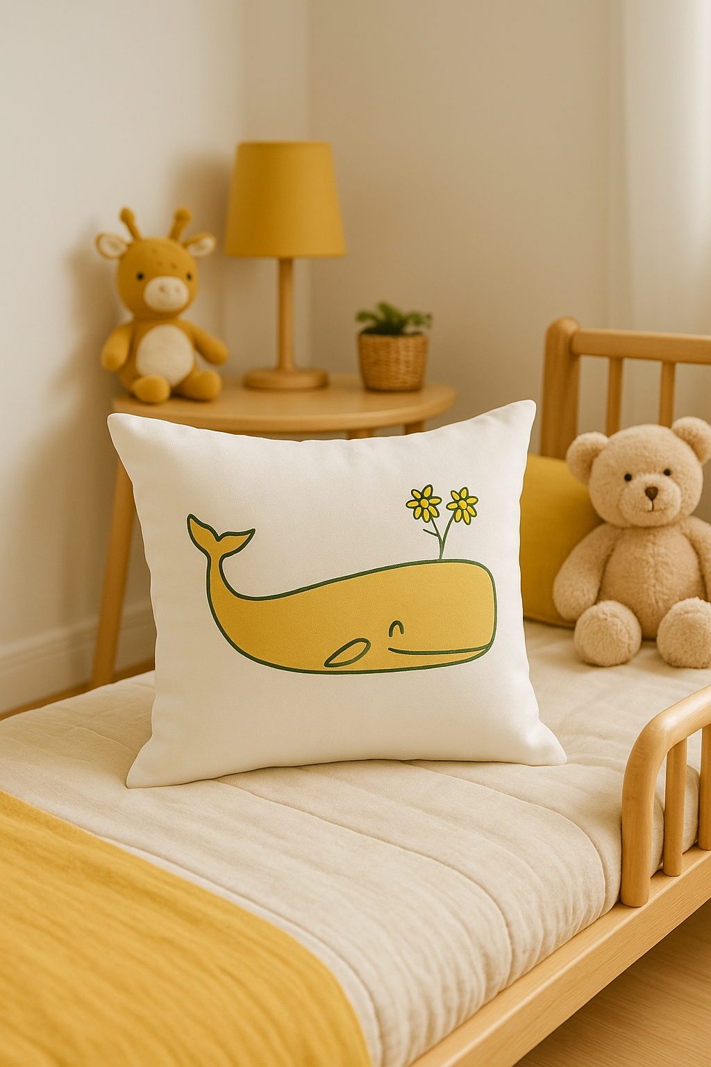 housse de coussin jaune carrée pour décoration intérieure