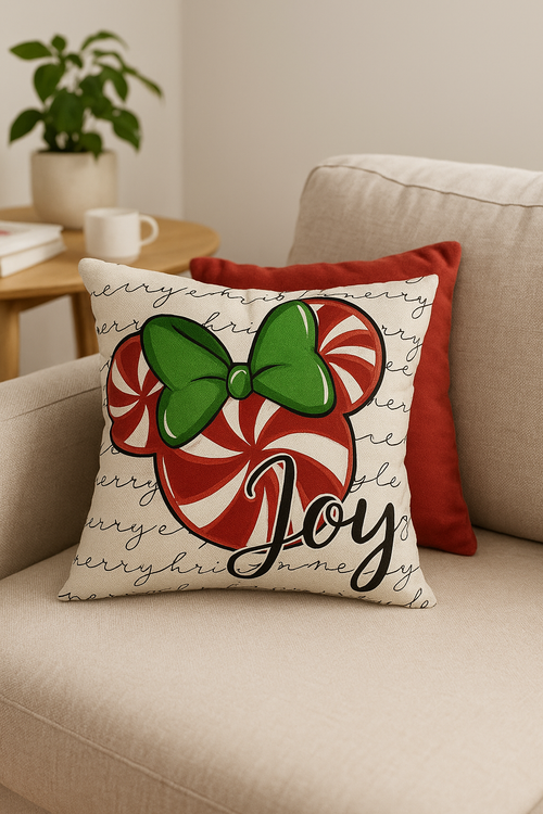 housse de coussin mickey et minnie pour Noël - vue 2 sur 2