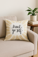housse de coussin moderne avec motif géométrique de feuilles