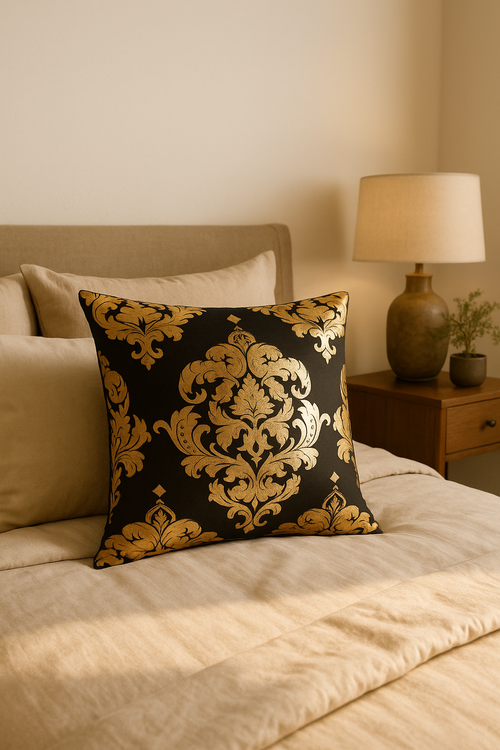 housse de coussin moderne avec motif géométrique végétal