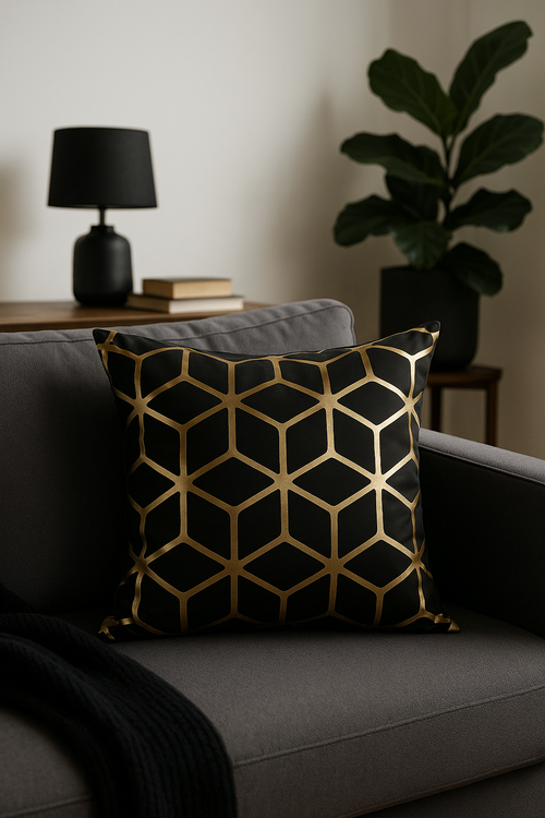 housse de coussin moderne motif géométrique feuilles décoratives