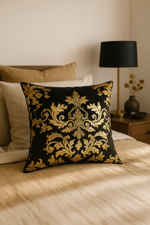 housse de coussin moderne motif géométrique feuilles décoratives