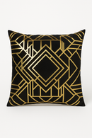housse de coussin moderne motif géométrique feuilles vertes
