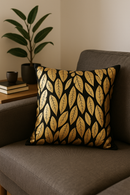 housse de coussin moderne motif géométrique feuilles vertes