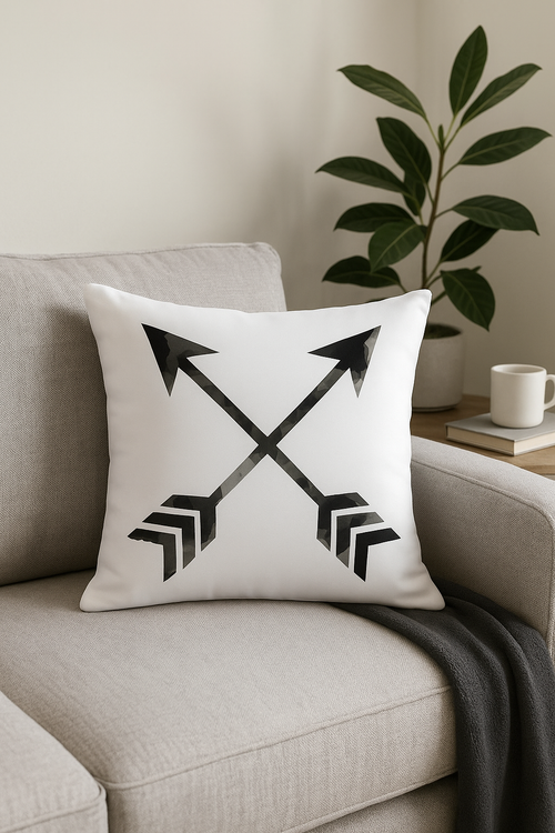 housse de coussin moderne noir et blanc géométrique décorative - vue 2 sur 2