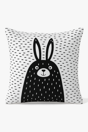 housse de coussin moderne noire et blanche géométrique décorative