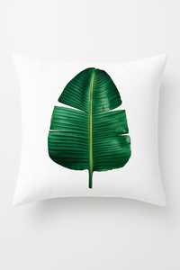 housse de coussin motif cactus monstera et plantes tropicales