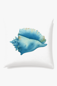 housse de coussin motif coquillage style marin décoratif