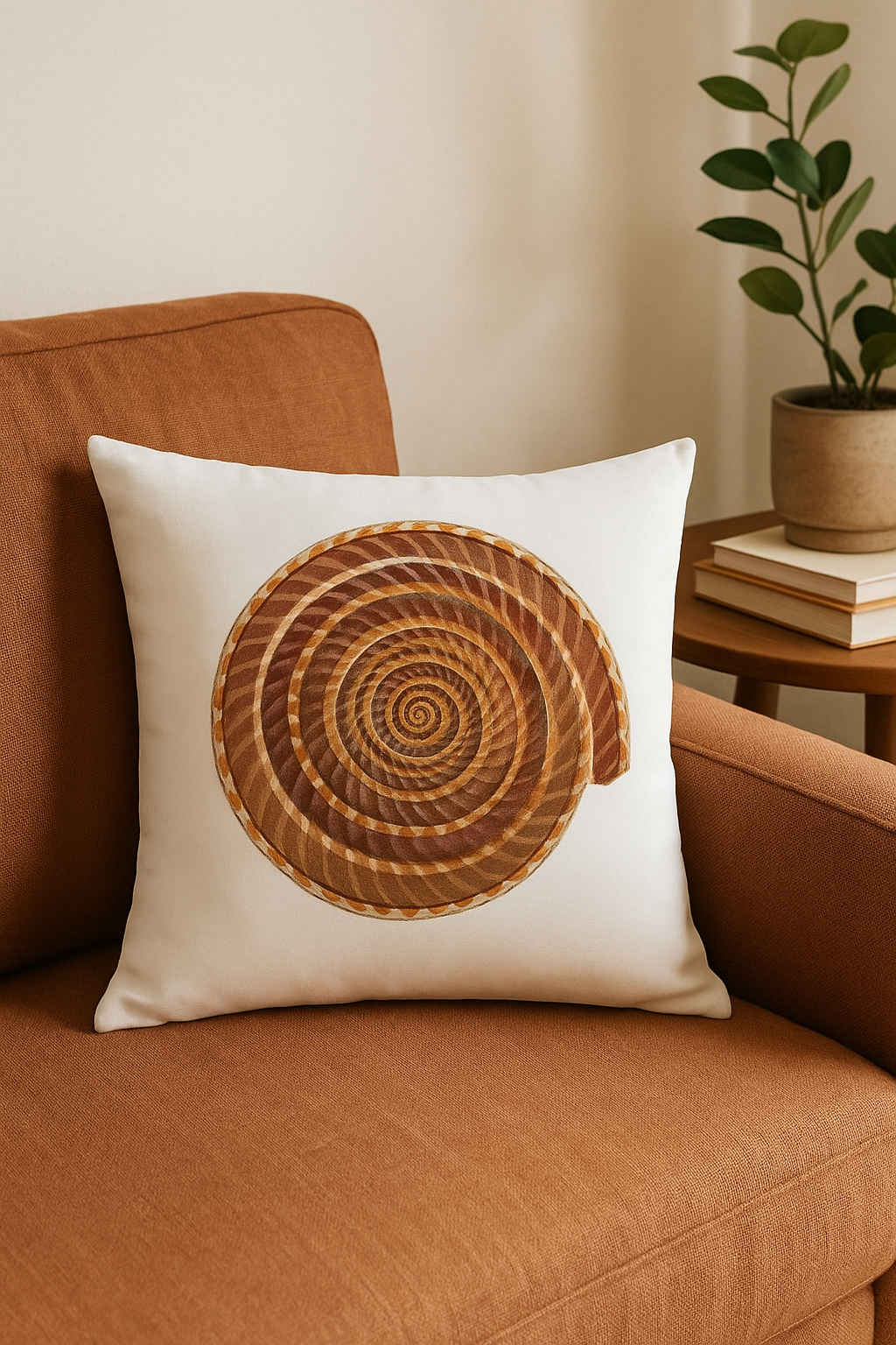 housse de coussin motif coquillage style marin décoratif