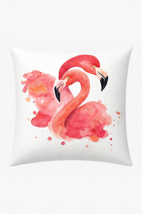Coloured flamingo design cushion cover for interior decoration